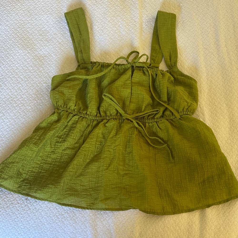 A New Day green tie front Blouse